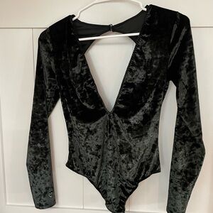 Victoria's Secret Black Velvet Bodysuit